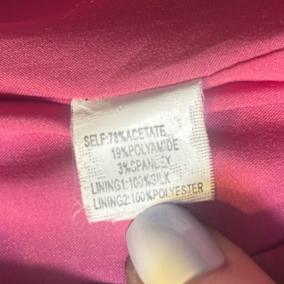 Kay Unger Ruched Pleated Satin Foldover Shawl Collar Sleeveless Dress - Picture 5 of 6